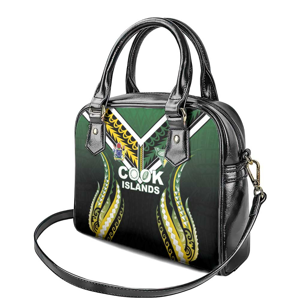 Cook Islands Rugby Shoulder Handbag Unique Style Black Version LT05 - Polynesian Pride