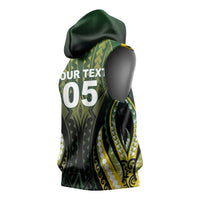Custom Cook Islands Rugby Sleeveless Hoodie Unique Style Black Version LT05 - Polynesian Pride