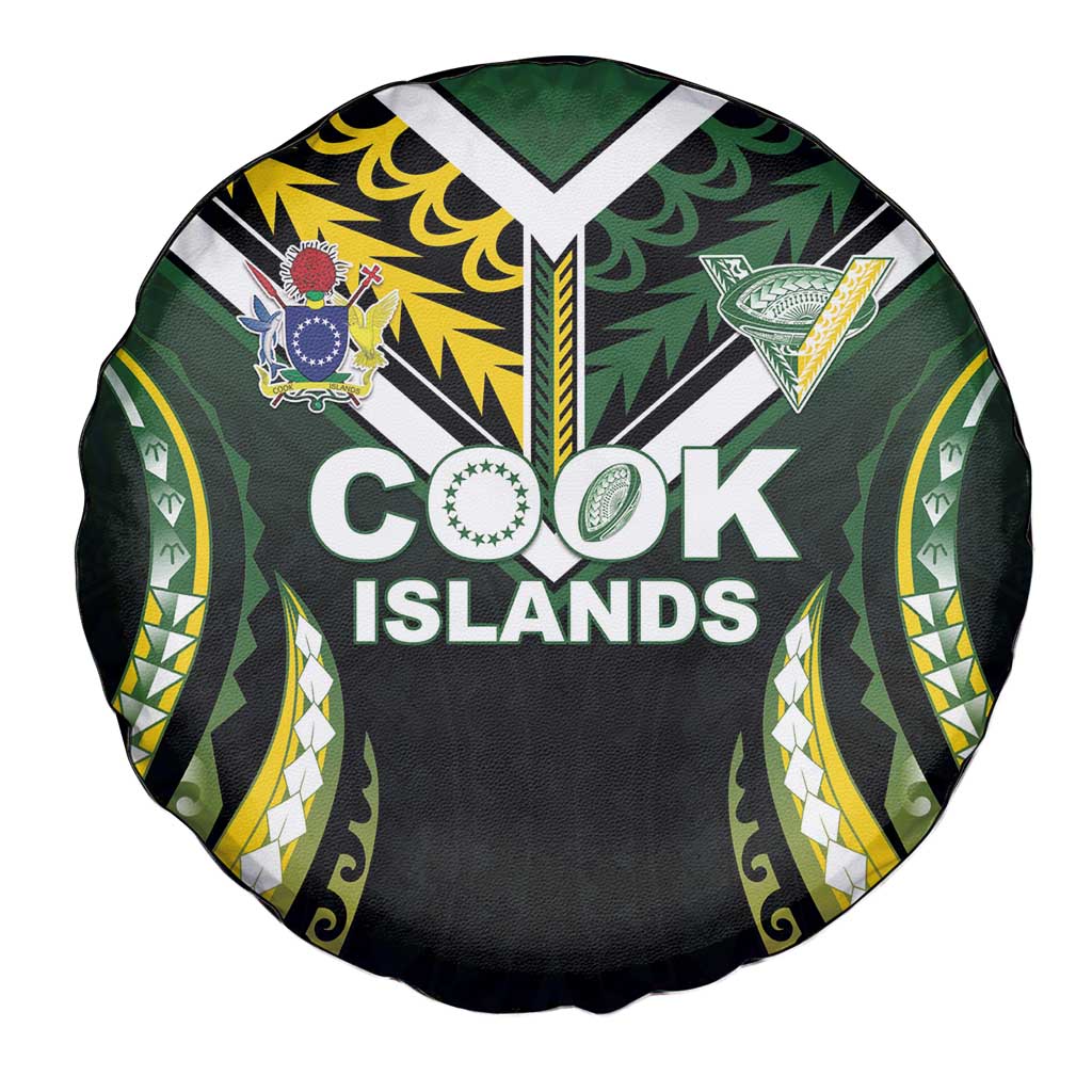 Cook Islands Rugby Spare Tire Cover Unique Style Black Version LT05 - Polynesian Pride