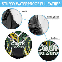 Cook Islands Rugby Spare Tire Cover Unique Style Black Version LT05 - Polynesian Pride