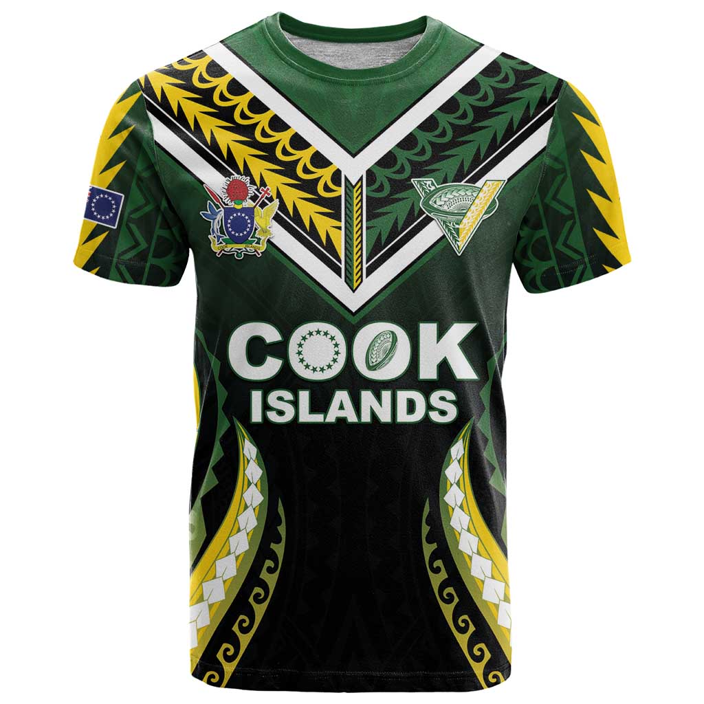 Custom Cook Islands Rugby T Shirt Unique Style Black Version LT05 Black - Polynesian Pride