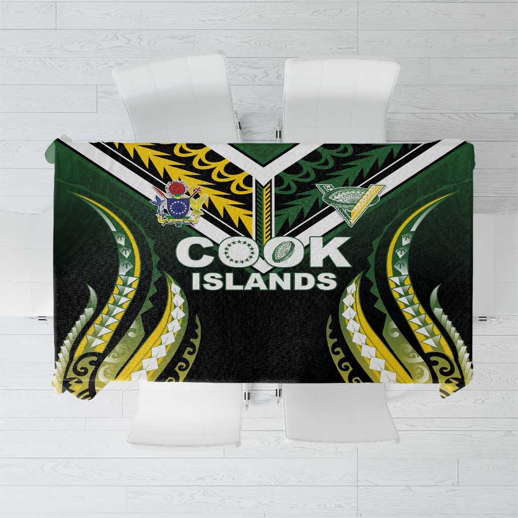 Cook Islands Rugby Tablecloth Unique Style Black Version LT05 Black - Polynesian Pride