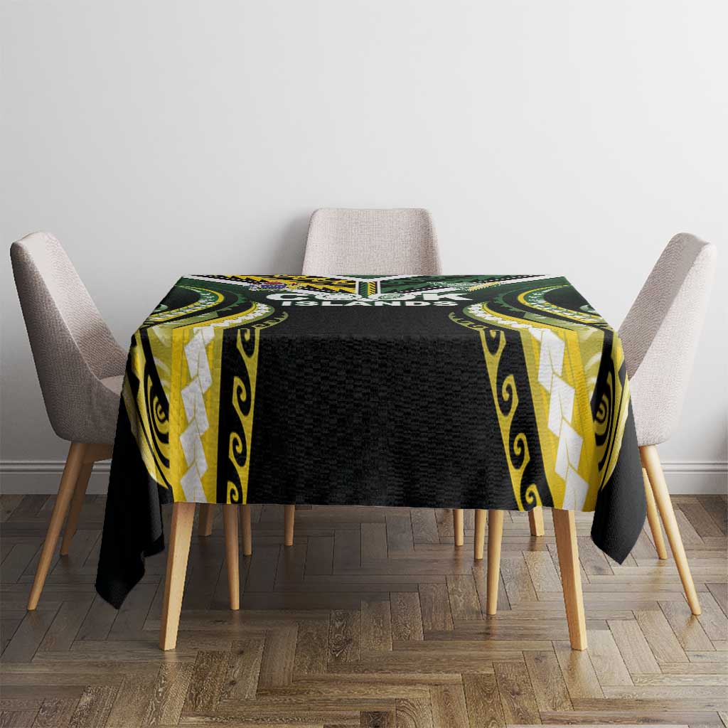Cook Islands Rugby Tablecloth Unique Style Black Version LT05 - Polynesian Pride