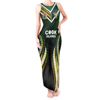 Custom Cook Islands Rugby Tank Maxi Dress Unique Style Black Version LT05 Women Black - Polynesian Pride