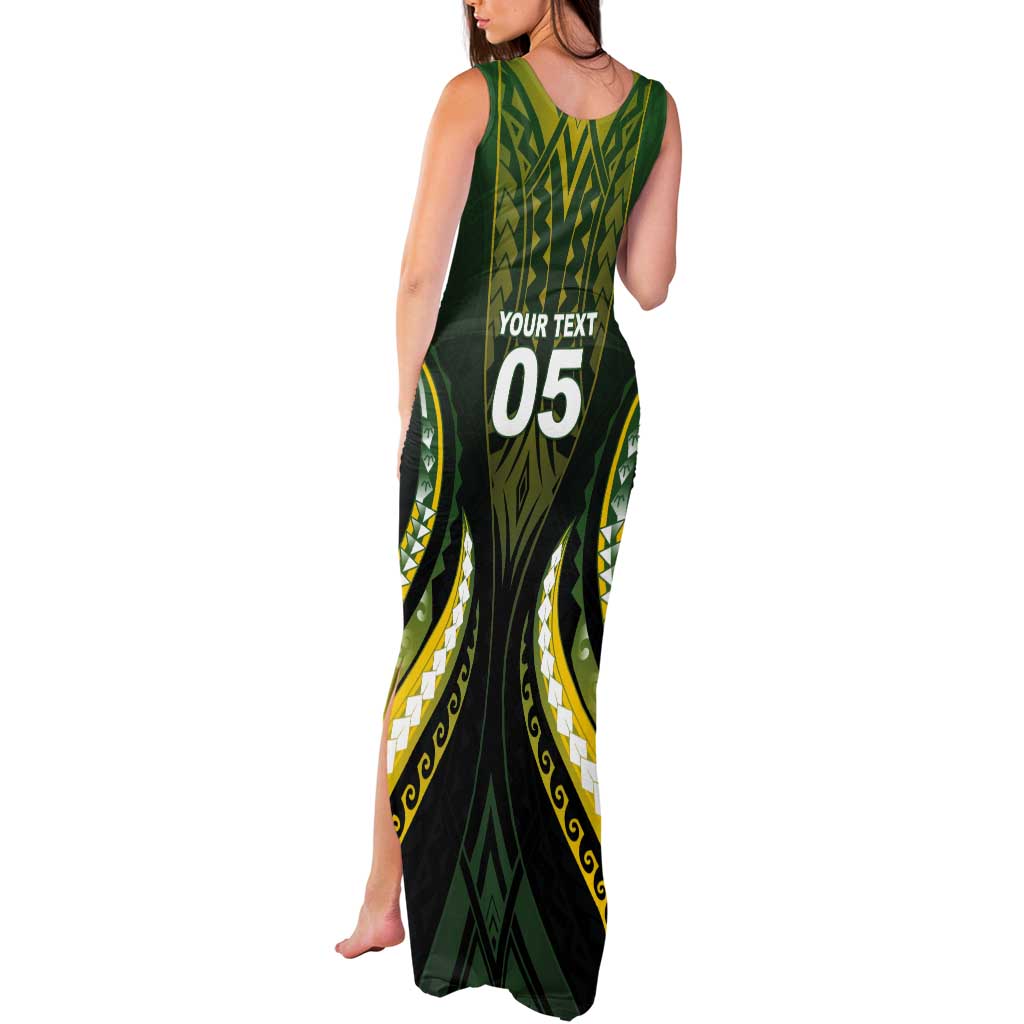Custom Cook Islands Rugby Tank Maxi Dress Unique Style Black Version LT05 - Polynesian Pride