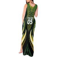 Custom Cook Islands Rugby Tank Maxi Dress Unique Style Black Version LT05 - Polynesian Pride