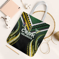 Cook Islands Rugby Tote Bag Unique Style Black Version LT05 White Strap One Size Black - Polynesian Pride
