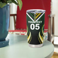 Custom Cook Islands Rugby Tumbler Cup Unique Style Black Version LT05 - Polynesian Pride