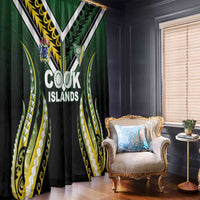 Cook Islands Rugby Window Curtain Unique Style Black Version LT05 - Polynesian Pride