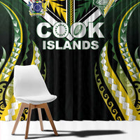Cook Islands Rugby Window Curtain Unique Style Black Version LT05 - Polynesian Pride