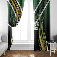 Cook Islands Rugby Window Curtain Unique Style Black Version LT05 - Polynesian Pride