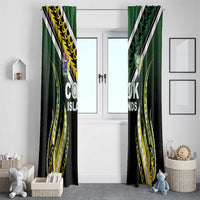 Cook Islands Rugby Window Curtain Unique Style Black Version LT05 - Polynesian Pride