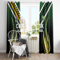 Cook Islands Rugby Window Curtain Unique Style Black Version LT05 - Polynesian Pride