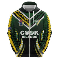 Custom Cook Islands Rugby Zip Hoodie Unique Style Black Version LT05 - Polynesian Pride