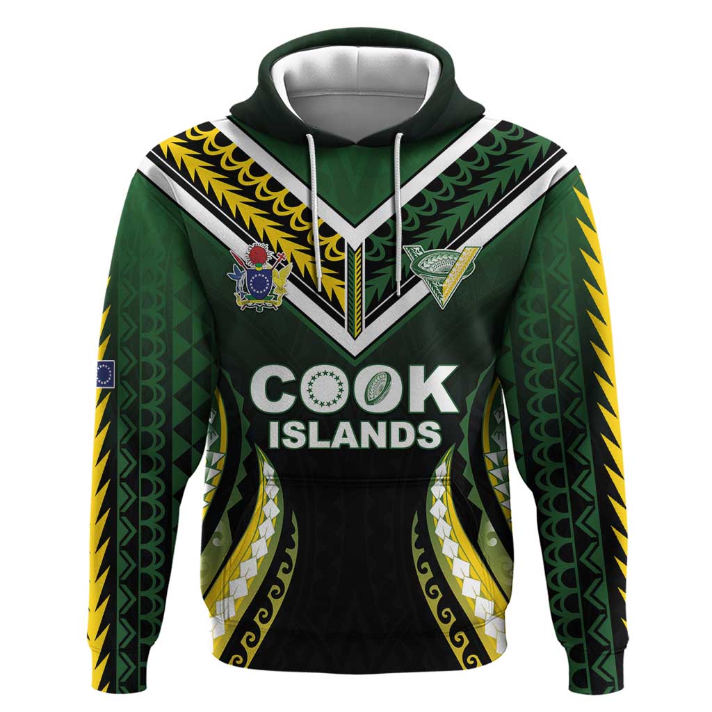 Custom Cook Islands Rugby Zip Hoodie Unique Style Black Version LT05 Pullover Hoodie Black - Polynesian Pride