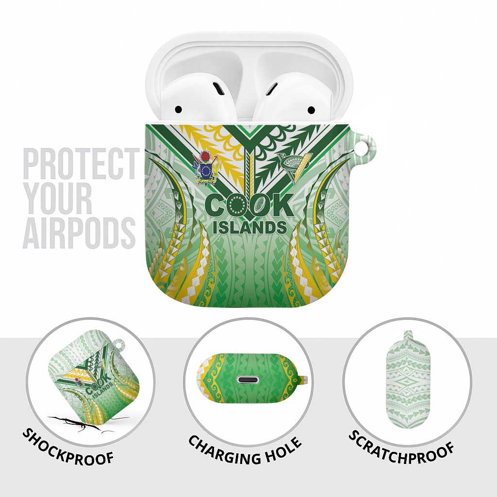 Cook Islands Rugby AirPods Case Unique Style White Version LT05 - Polynesian Pride