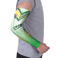 Custom Cook Islands Rugby Arm Sleeves Unique Style White Version LT05 - Polynesian Pride