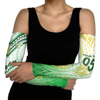 Custom Cook Islands Rugby Arm Sleeves Unique Style White Version LT05 - Polynesian Pride
