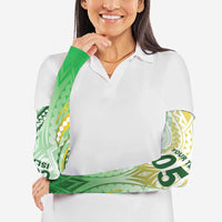 Custom Cook Islands Rugby Arm Sleeves Unique Style White Version LT05 - Polynesian Pride