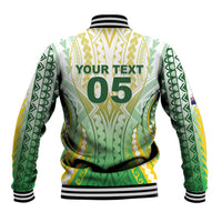 Custom Cook Islands Rugby Baseball Jacket Unique Style White Version LT05 - Polynesian Pride