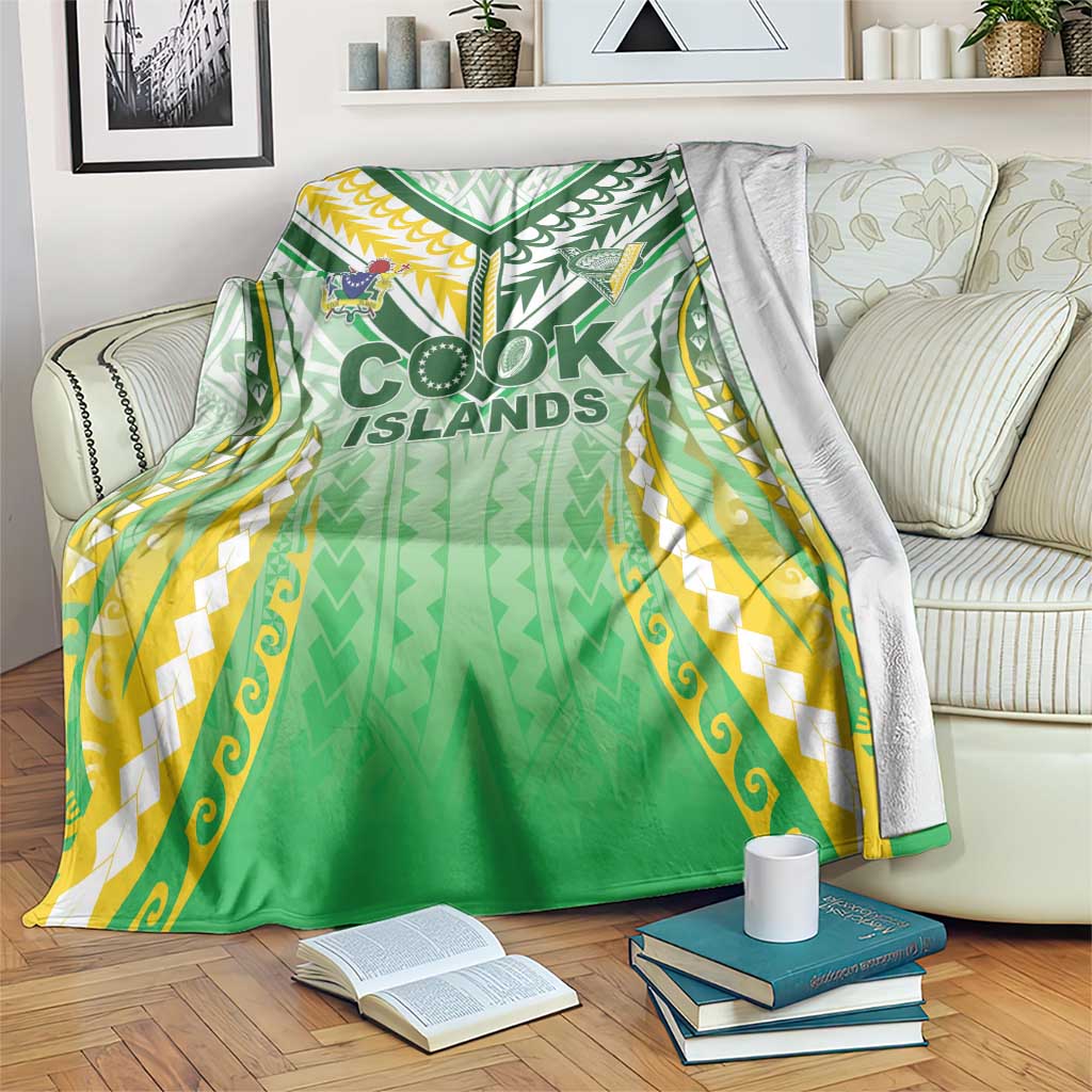 Cook Islands Rugby Blanket Unique Style White Version LT05 White - Polynesian Pride