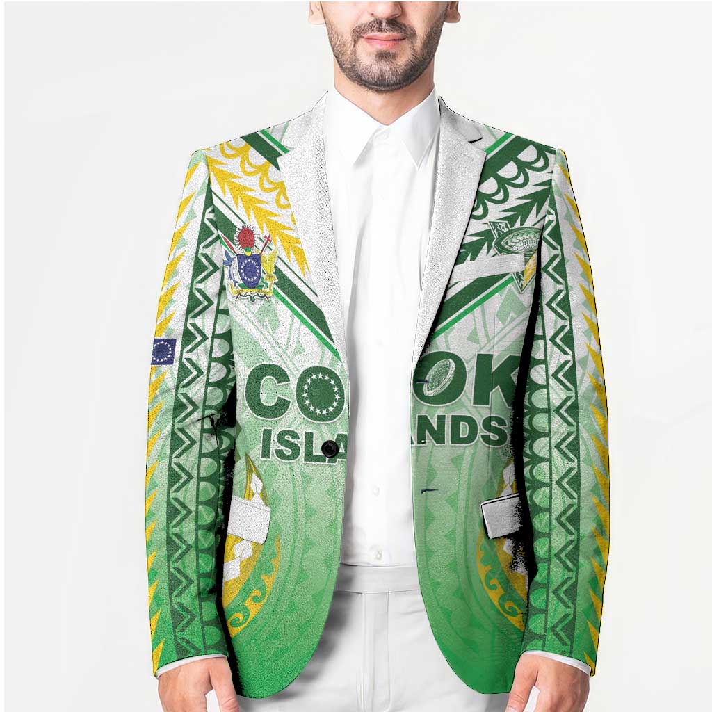 Custom Cook Islands Rugby Blazer Unique Style White Version LT05 - Polynesian Pride