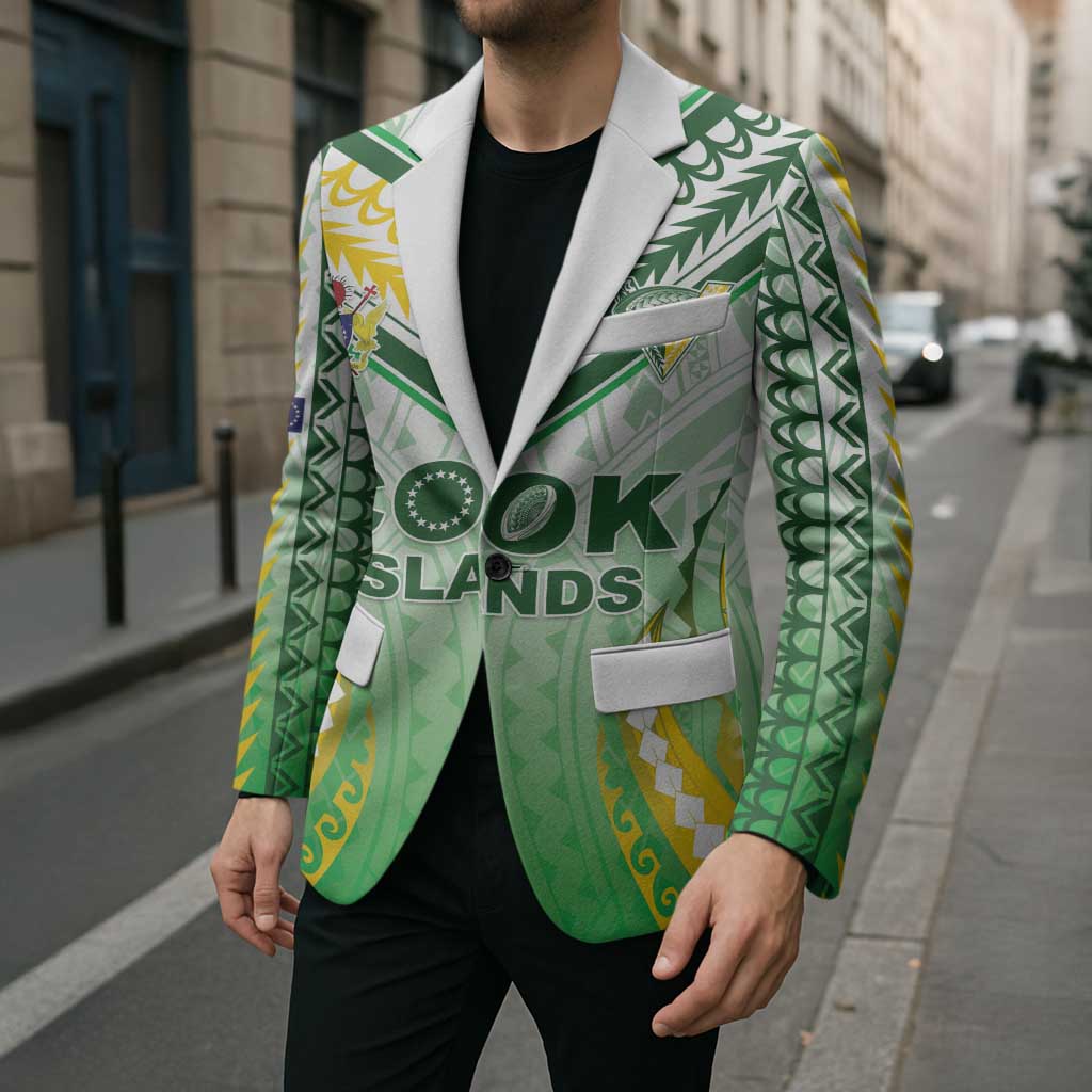 Custom Cook Islands Rugby Blazer Unique Style White Version LT05 - Polynesian Pride