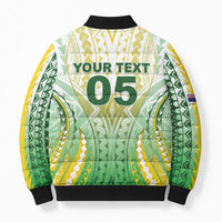 Custom Cook Islands Rugby Bomber Puffer Jacket Unique Style White Version LT05 - Polynesian Pride