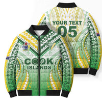 Custom Cook Islands Rugby Bomber Puffer Jacket Unique Style White Version LT05 - Polynesian Pride
