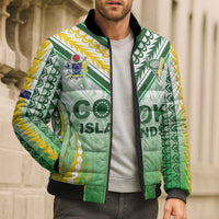 Custom Cook Islands Rugby Bomber Puffer Jacket Unique Style White Version LT05 - Polynesian Pride