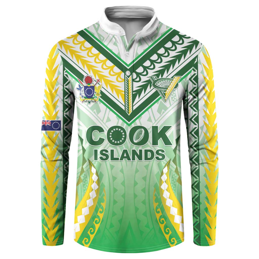 Custom Cook Islands Rugby Button Sweatshirt Unique Style White Version LT05 White - Polynesian Pride