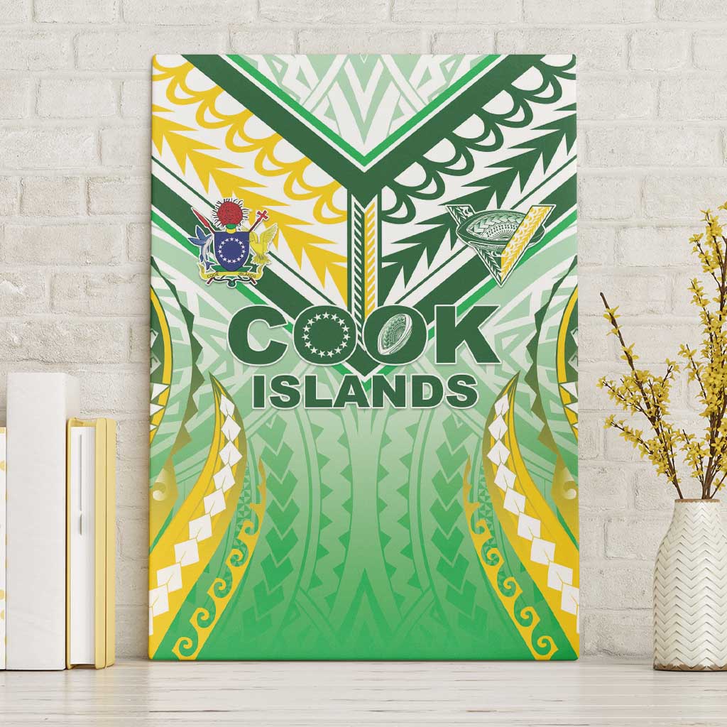Cook Islands Rugby Canvas Wall Art Unique Style White Version LT05 Without Frame White - Polynesian Pride