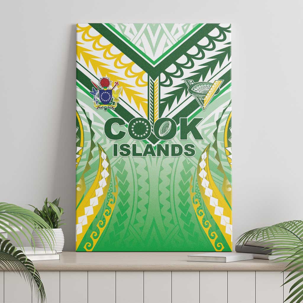 Cook Islands Rugby Canvas Wall Art Unique Style White Version LT05 - Polynesian Pride