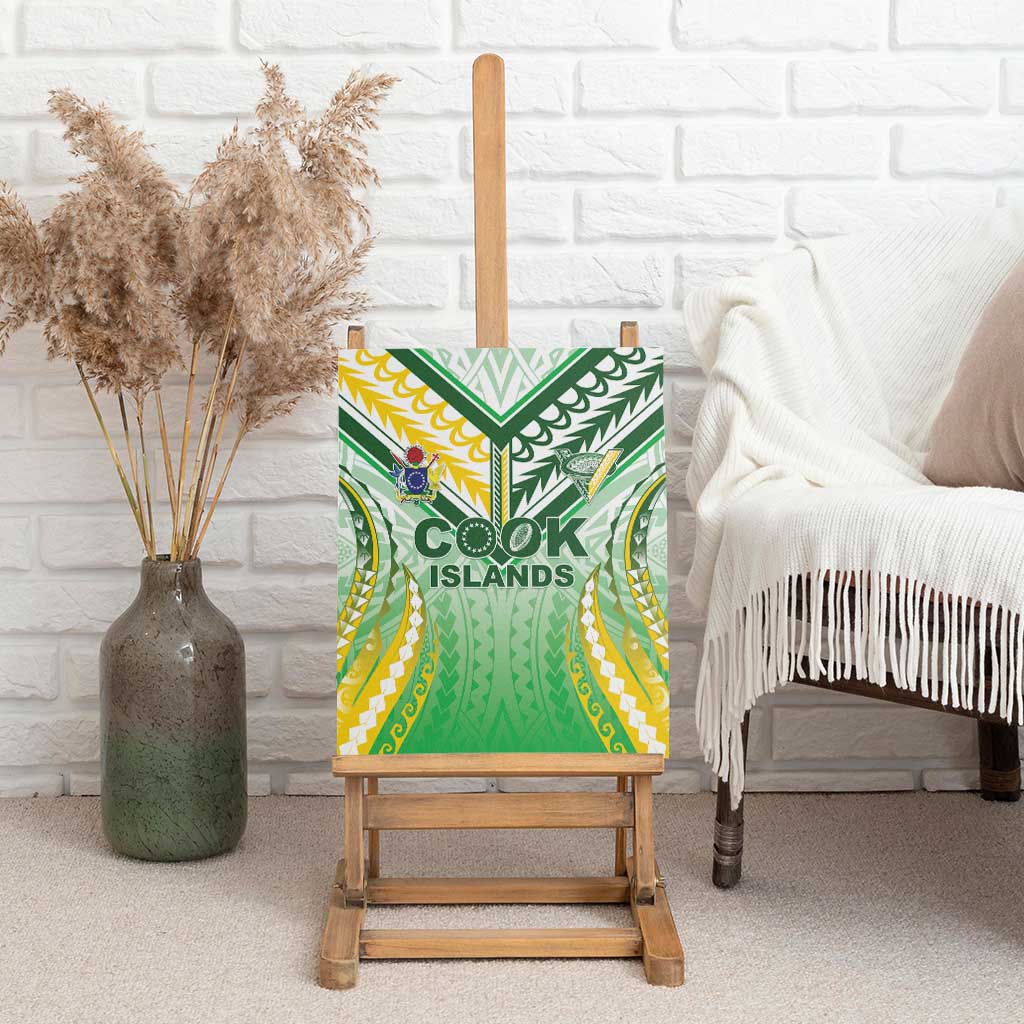 Cook Islands Rugby Canvas Wall Art Unique Style White Version LT05 - Polynesian Pride