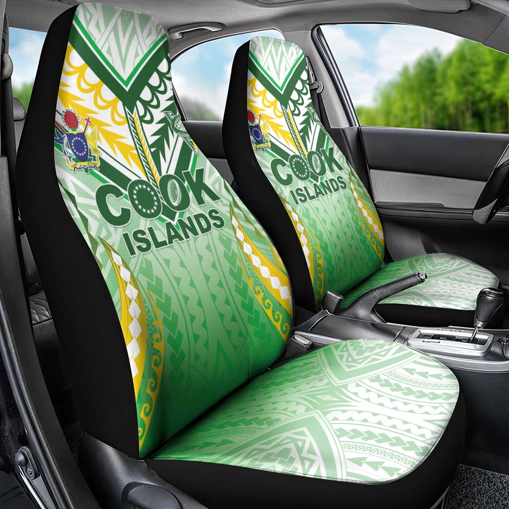 Cook Islands Rugby Car Seat Cover Unique Style White Version LT05 - Polynesian Pride