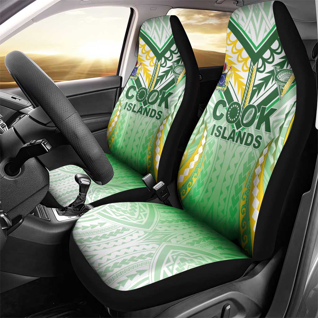 Cook Islands Rugby Car Seat Cover Unique Style White Version LT05 - Polynesian Pride
