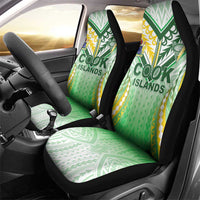 Cook Islands Rugby Car Seat Cover Unique Style White Version LT05 - Polynesian Pride