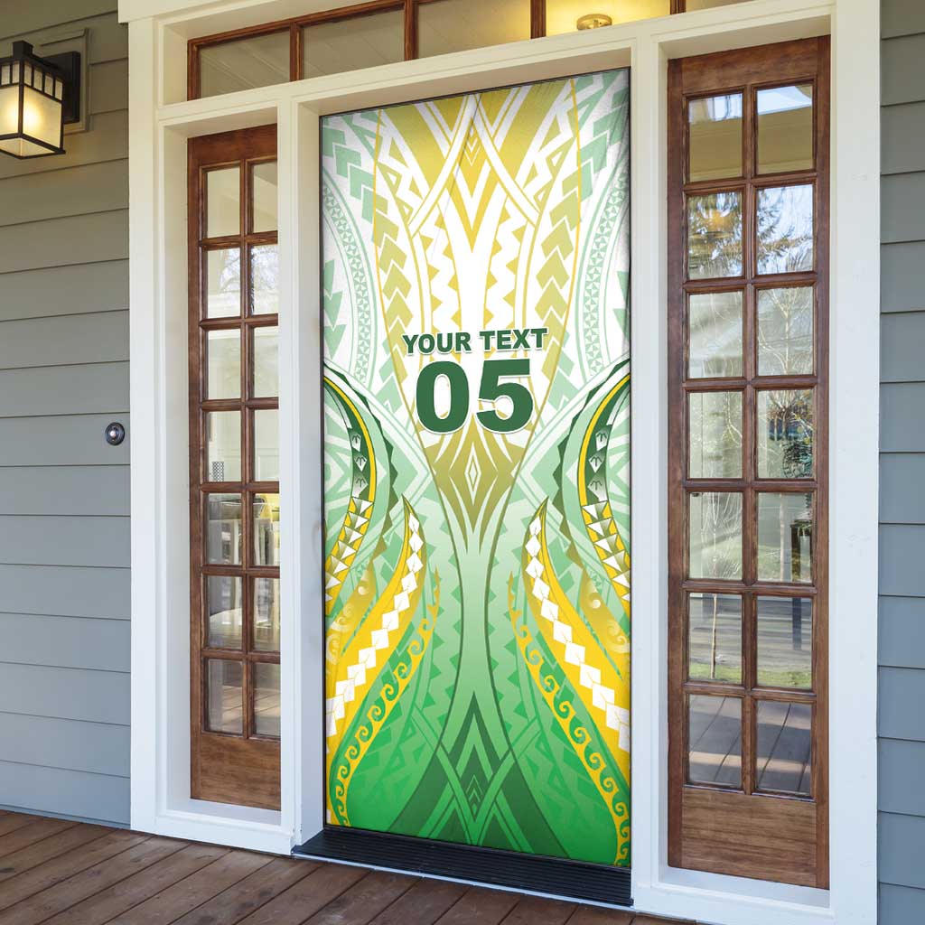 Custom Cook Islands Rugby Door Cover Unique Style White Version LT05 - Polynesian Pride