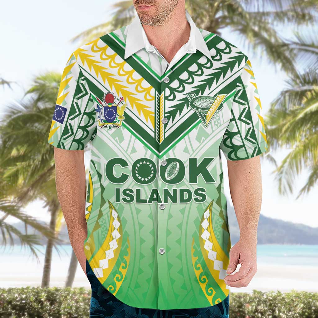 Custom Cook Islands Rugby Hawaiian Shirt Unique Style White Version LT05 - Polynesian Pride