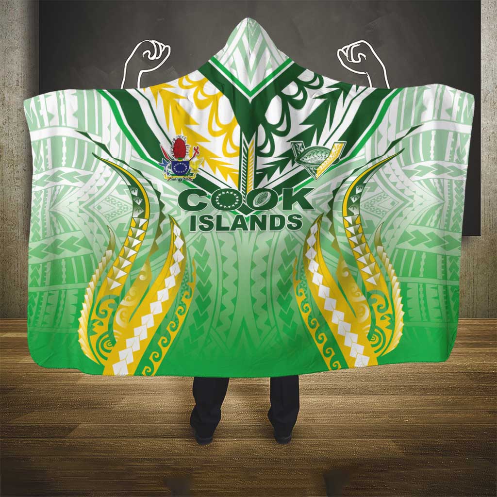 Cook Islands Rugby Hooded Blanket Unique Style White Version LT05 - Polynesian Pride