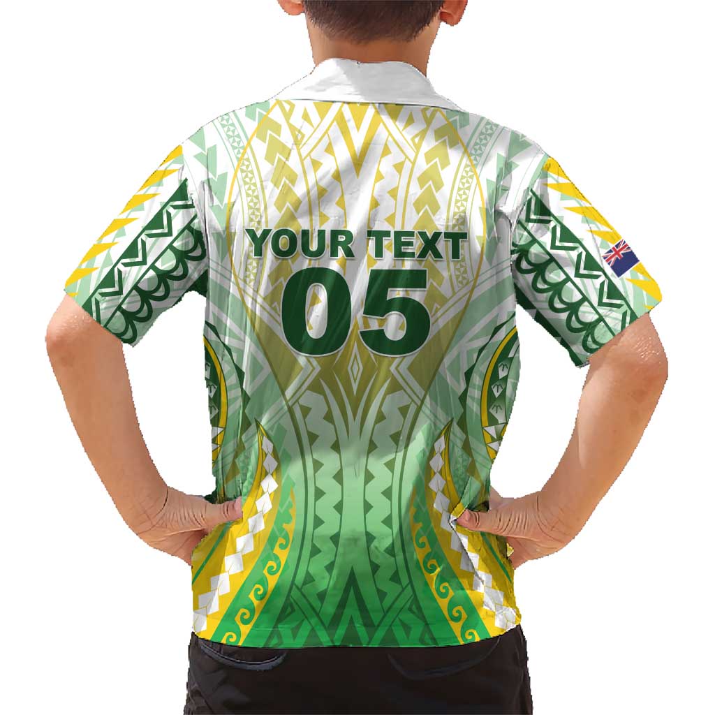 Custom Cook Islands Rugby Kid Hawaiian Shirt Unique Style White Version LT05 - Polynesian Pride