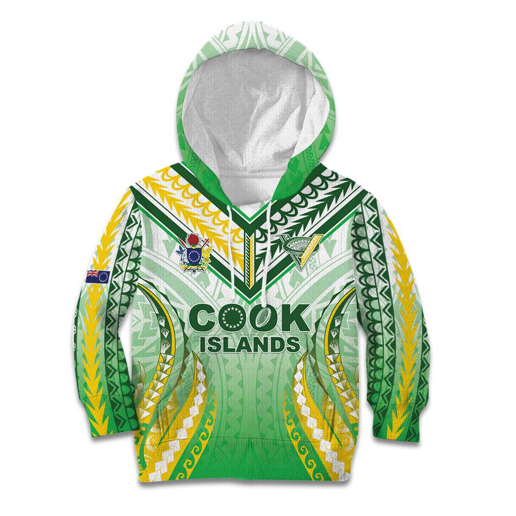 Custom Cook Islands Rugby Kid Hoodie Unique Style White Version LT05 Hoodie White - Polynesian Pride