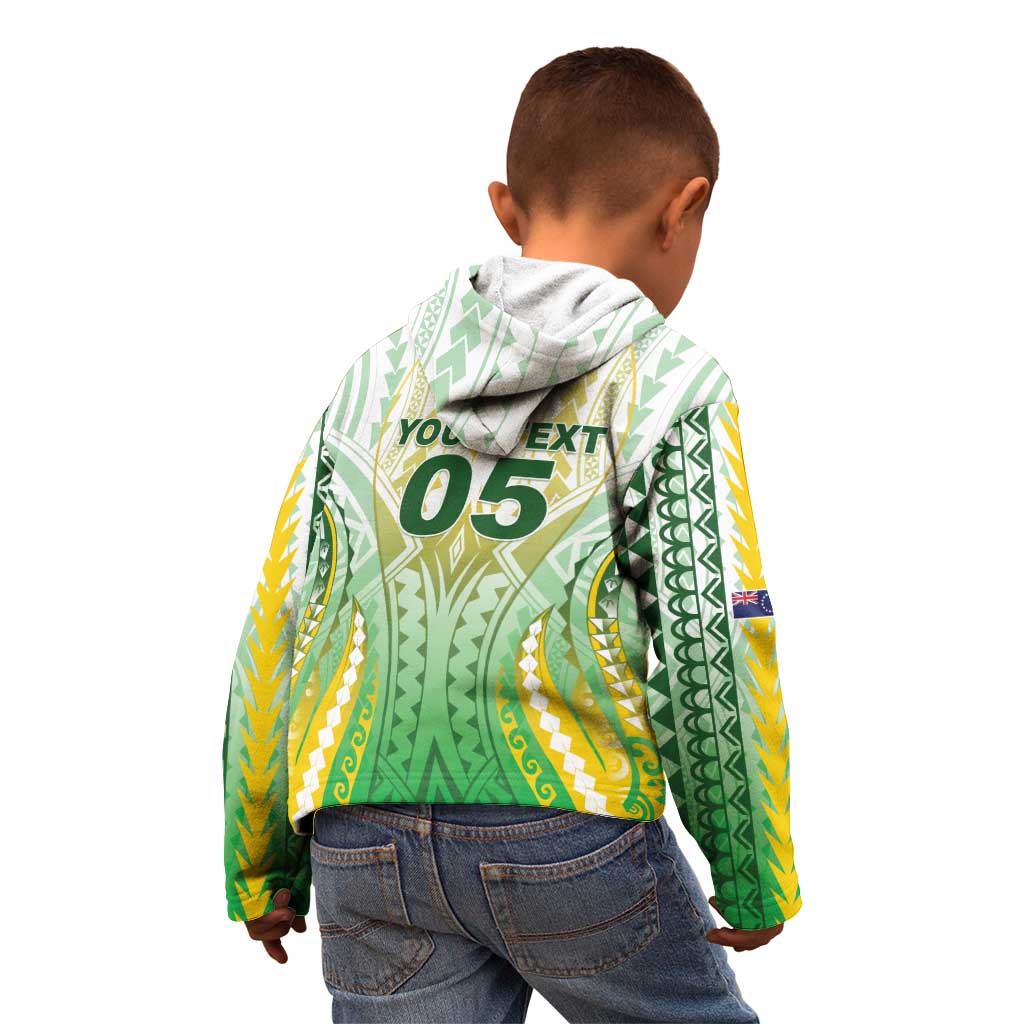 Custom Cook Islands Rugby Kid Hoodie Unique Style White Version LT05 - Polynesian Pride