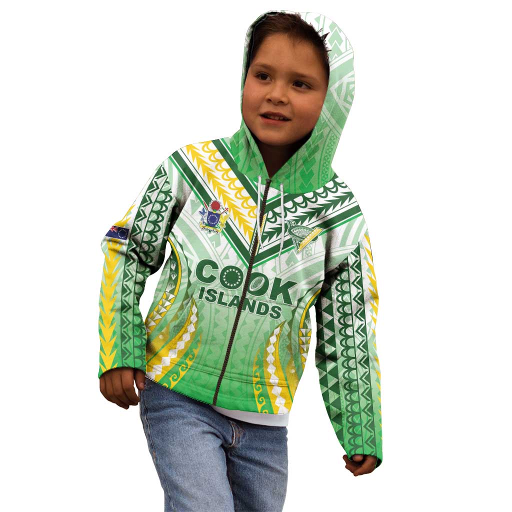 Custom Cook Islands Rugby Kid Hoodie Unique Style White Version LT05 - Polynesian Pride