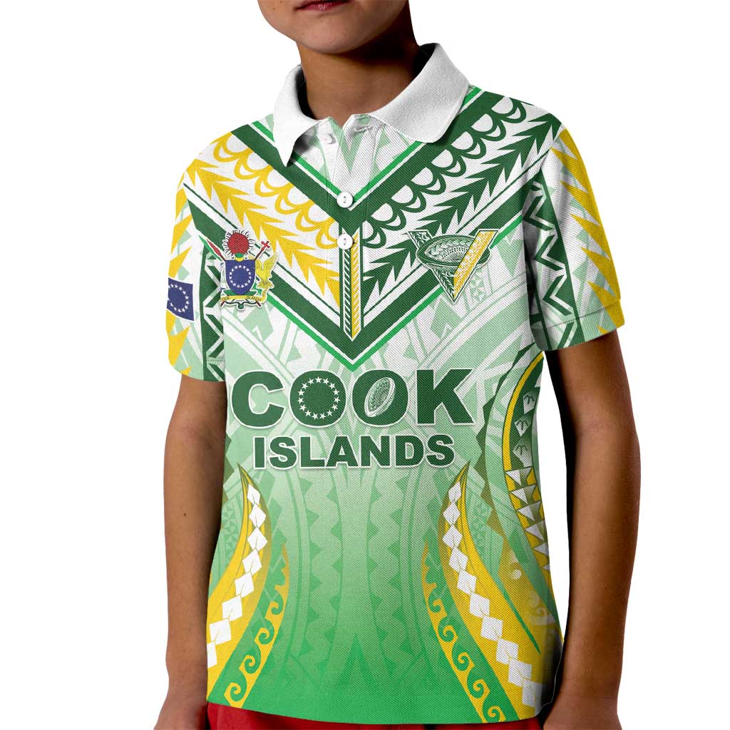 Custom Cook Islands Rugby Kid Polo Shirt Unique Style White Version LT05 Kid White - Polynesian Pride