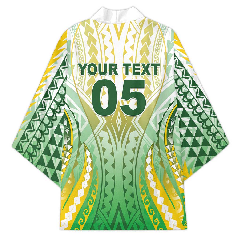 Custom Cook Islands Rugby Kimono Unique Style White Version LT05 - Polynesian Pride