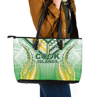 Cook Islands Rugby Leather Tote Bag Unique Style White Version LT05 - Polynesian Pride