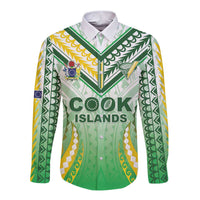 Custom Cook Islands Rugby Long Sleeve Button Shirt Unique Style White Version LT05 Unisex White - Polynesian Pride