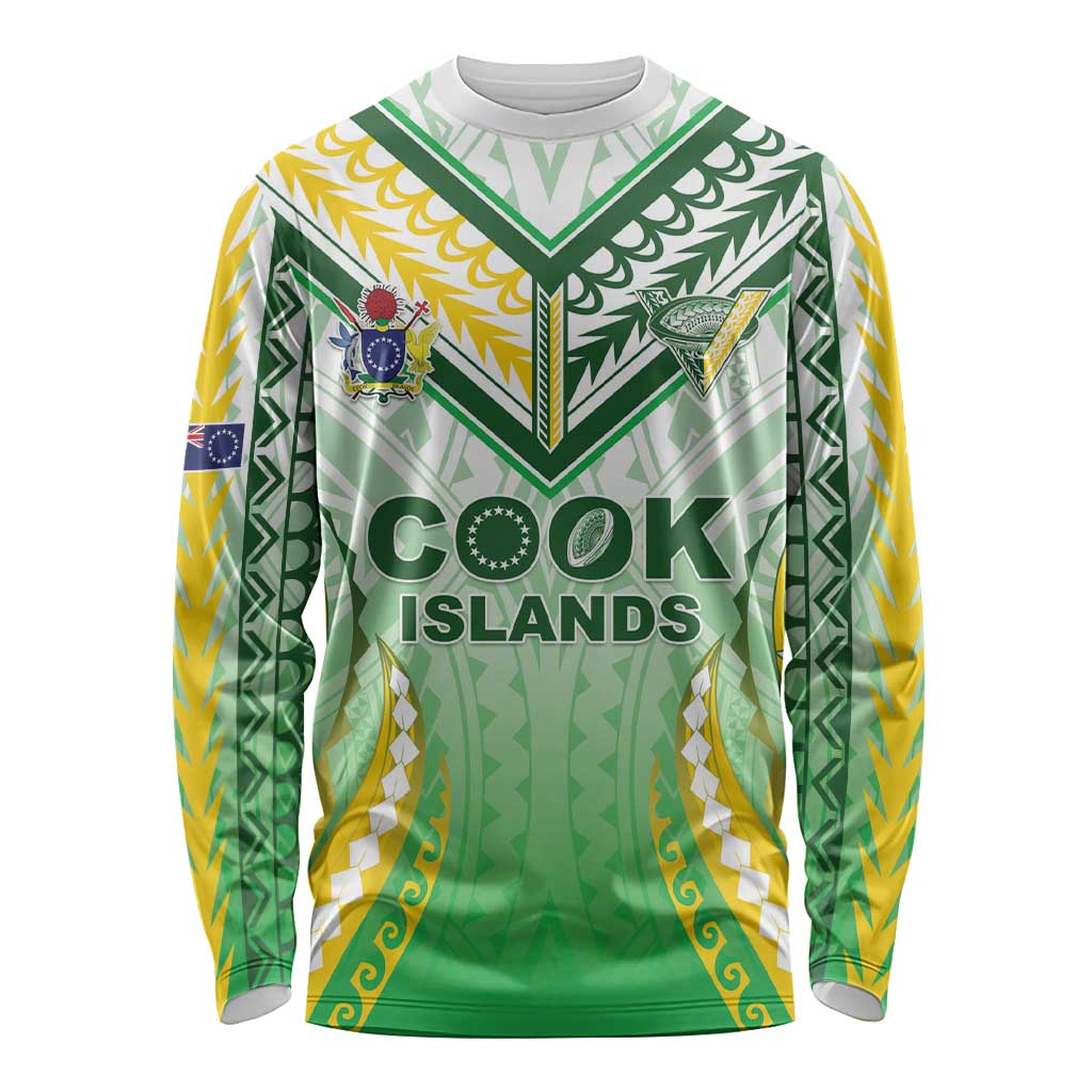 Custom Cook Islands Rugby Long Sleeve Shirt Unique Style White Version LT05 Unisex White - Polynesian Pride