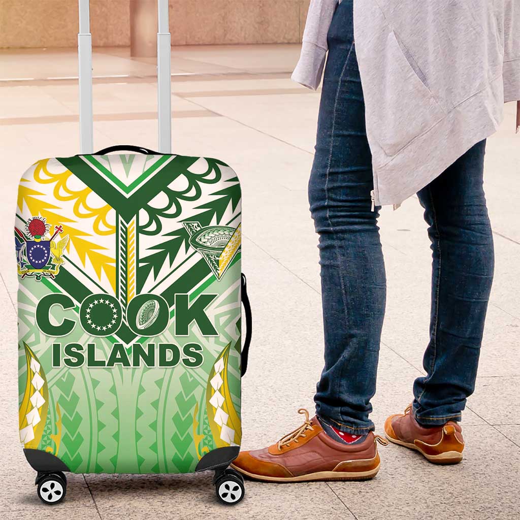 Cook Islands Rugby Luggage Cover Unique Style White Version LT05 White - Polynesian Pride